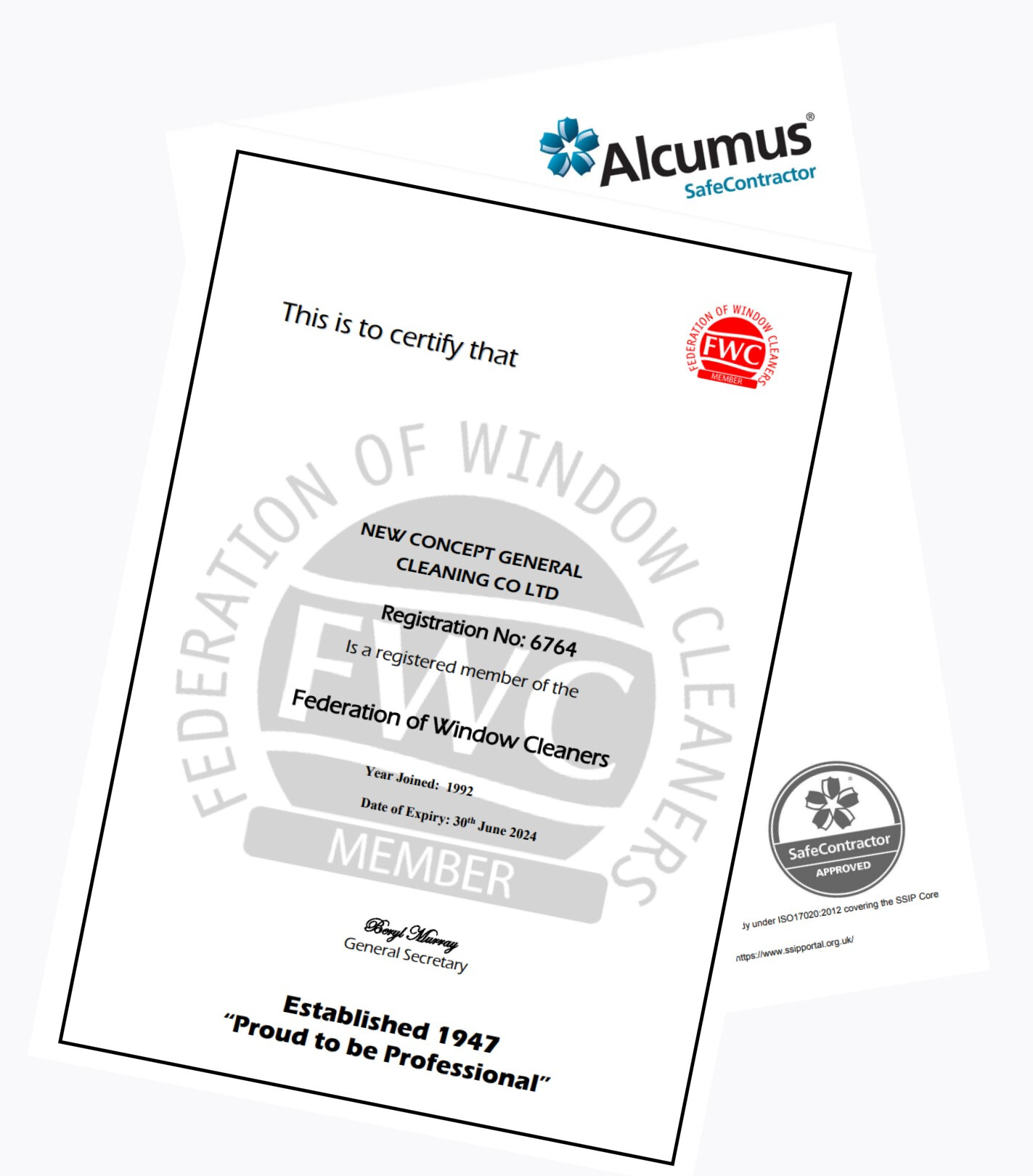 Composition of professional accreditations